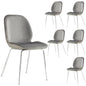 Remy Dining Chair Set of 6 Fabric Seat with Metal Frame - Grey - Cosy Abode