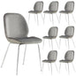 Remy Dining Chair Set of 8 Fabric Seat with Metal Frame - Grey - Cosy Abode
