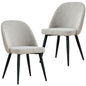 Erin Dining Chair Set of 2 Fabric Seat with Metal Frame - Quartz - Cosy Abode