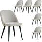 Erin Dining Chair Set of 6 Fabric Seat with Metal Frame - Quartz - Cosy Abode