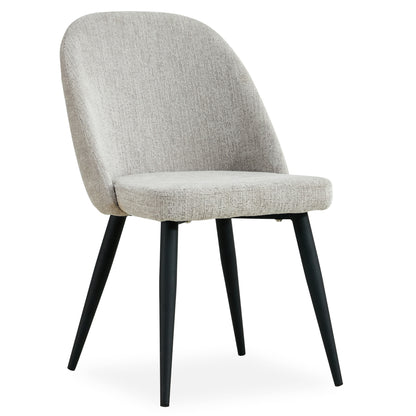 Erin Dining Chair Set of 6 Fabric Seat with Metal Frame - Quartz - Cosy Abode