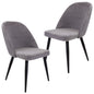 Erin Dining Chair Set of 2 Fabric Seat with Metal Frame - Fog - Cosy Abode