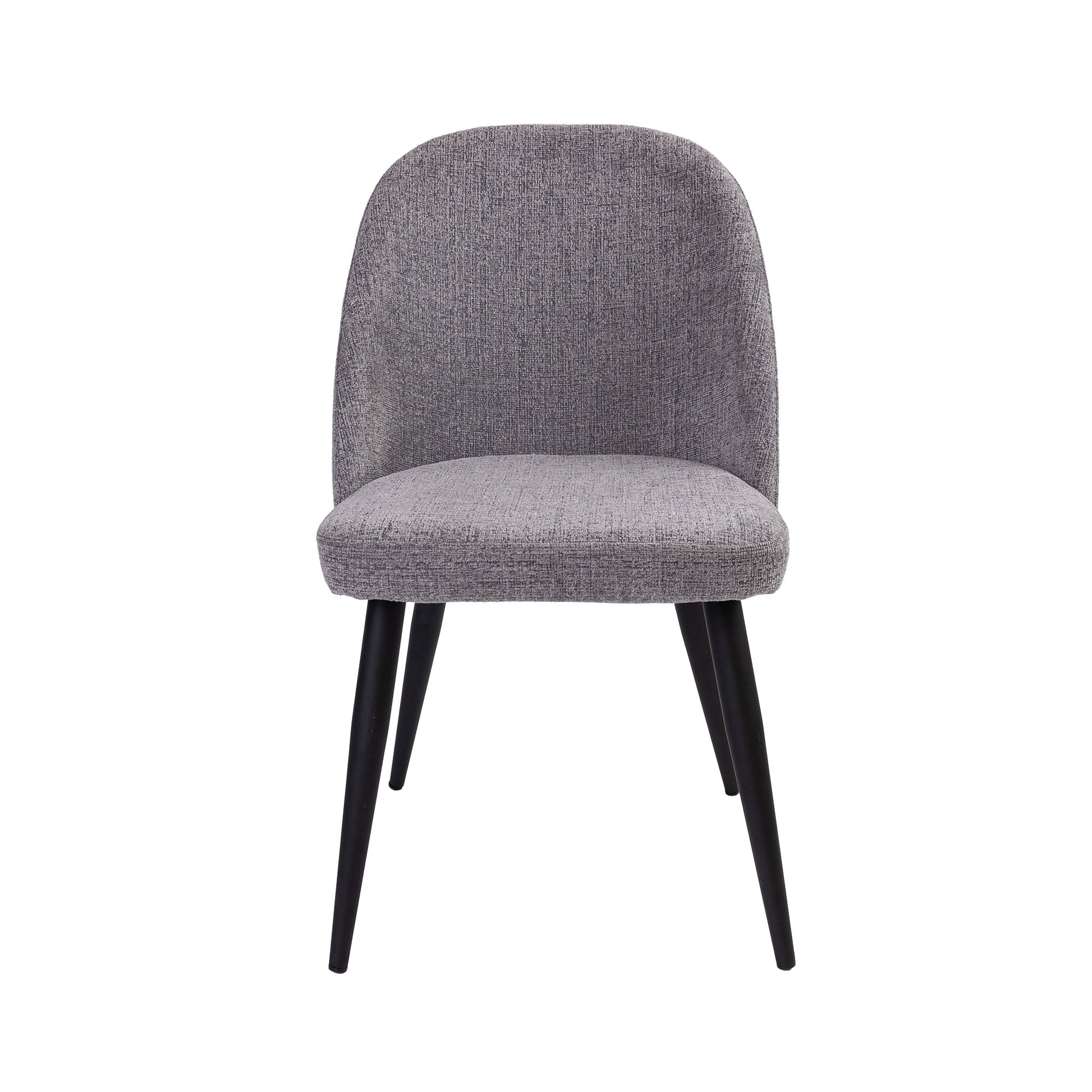 Erin Dining Chair Set of 2 Fabric Seat with Metal Frame - Fog - Cosy Abode