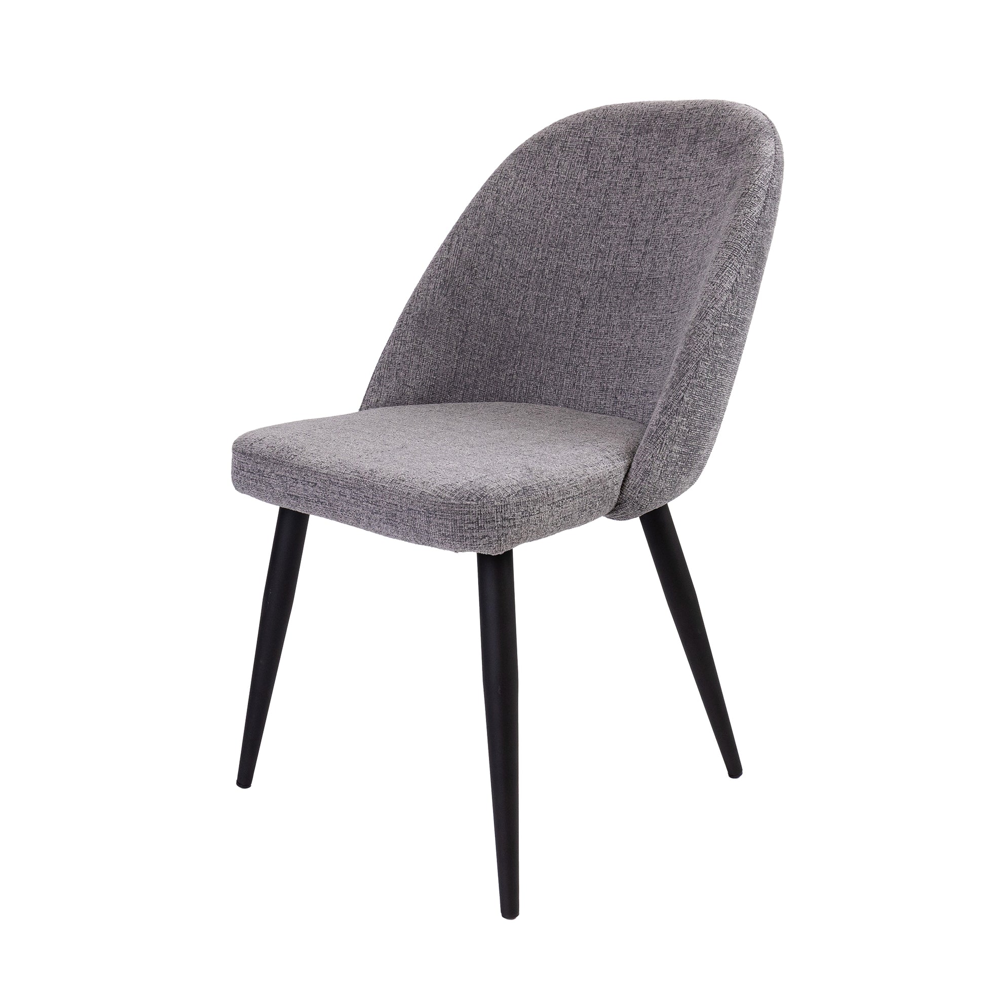 Erin Dining Chair Set of 2 Fabric Seat with Metal Frame - Fog - Cosy Abode