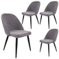 Erin Dining Chair Set of 4 Fabric Seat with Metal Frame - Fog - Cosy Abode