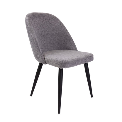 Erin Dining Chair Set of 4 Fabric Seat with Metal Frame - Fog - Cosy Abode