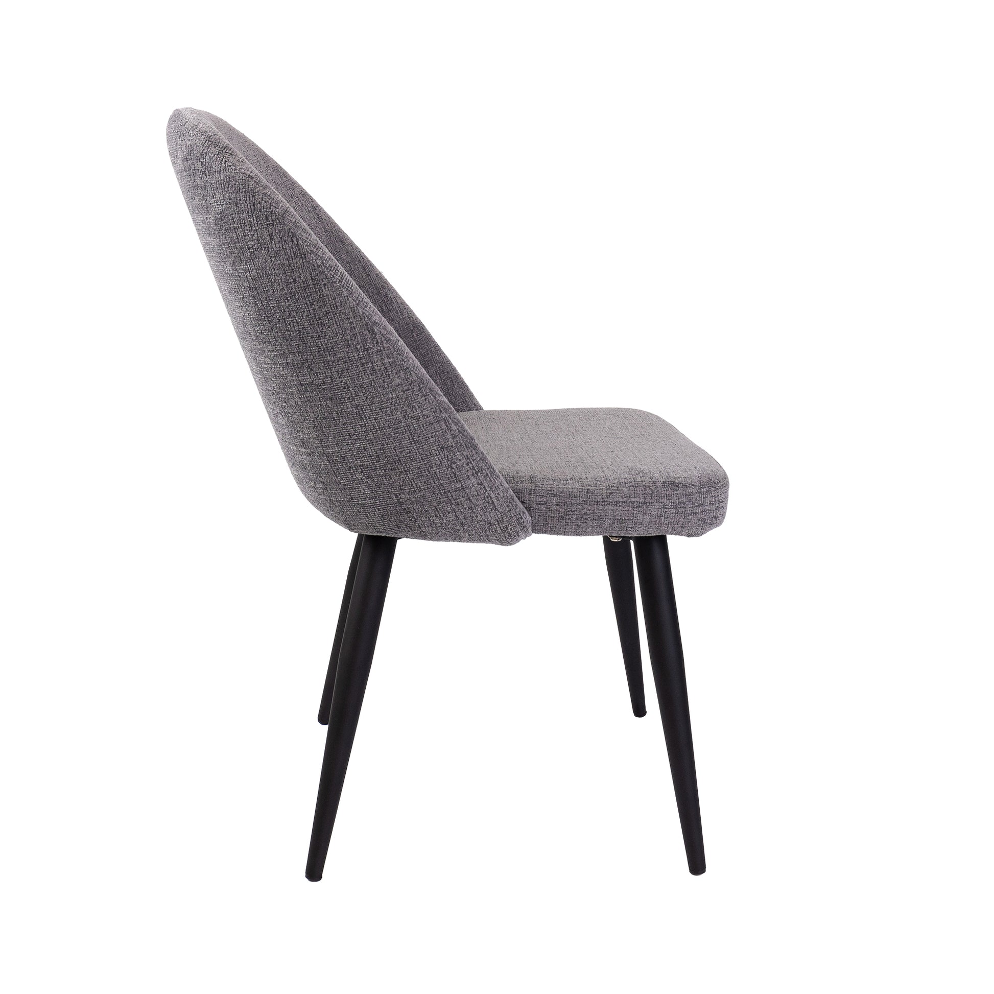 Erin Dining Chair Set of 4 Fabric Seat with Metal Frame - Fog - Cosy Abode