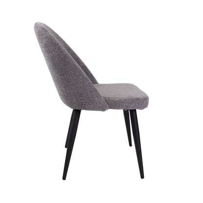 Erin Dining Chair Set of 4 Fabric Seat with Metal Frame - Fog - Cosy Abode
