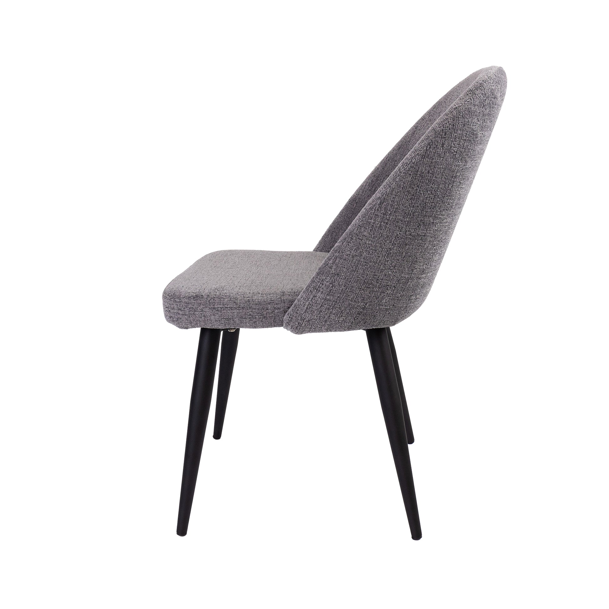 Erin Dining Chair Set of 4 Fabric Seat with Metal Frame - Fog - Cosy Abode