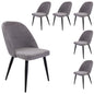 Erin Dining Chair Set of 6 Fabric Seat with Metal Frame - Fog - Cosy Abode