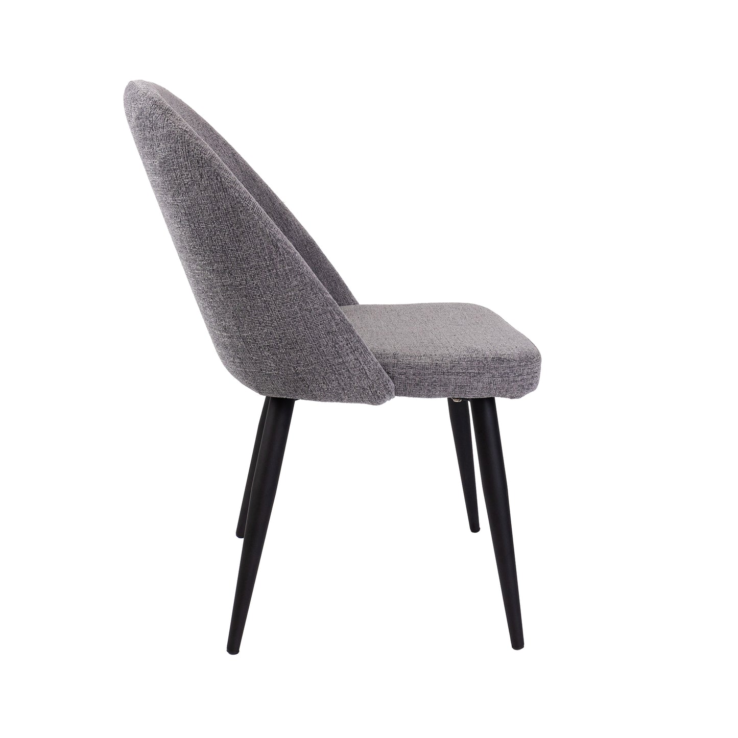 Erin Dining Chair Set of 6 Fabric Seat with Metal Frame - Fog - Cosy Abode