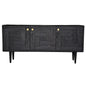 Claire Sideboard Buffet Table 160cm 3 Door Solid Oak Timber Wood - Black - Cosy Abode