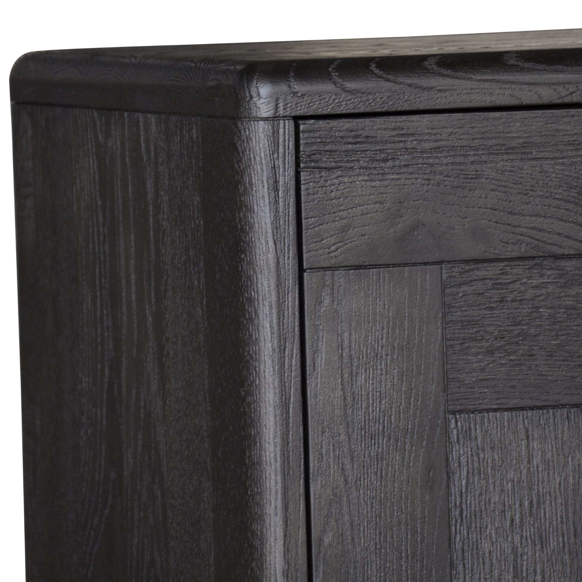 Claire Sideboard Buffet Table 160cm 3 Door Solid Oak Timber Wood - Black - Cosy Abode