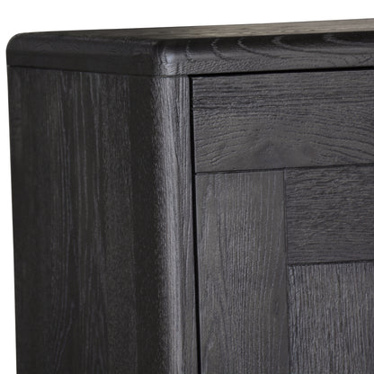 Claire Sideboard Buffet Table 160cm 3 Door Solid Oak Timber Wood - Black - Cosy Abode