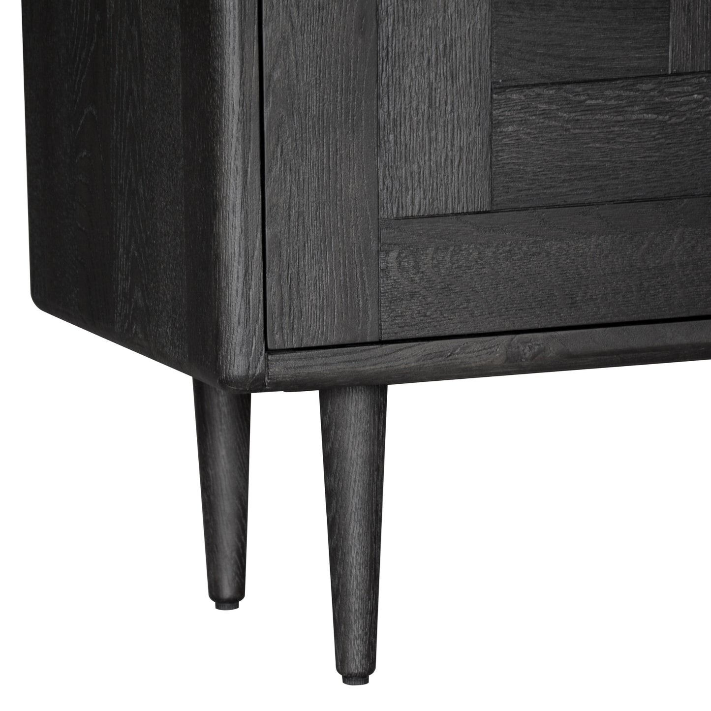 Claire Sideboard Buffet Table 160cm 3 Door Solid Oak Timber Wood - Black - Cosy Abode