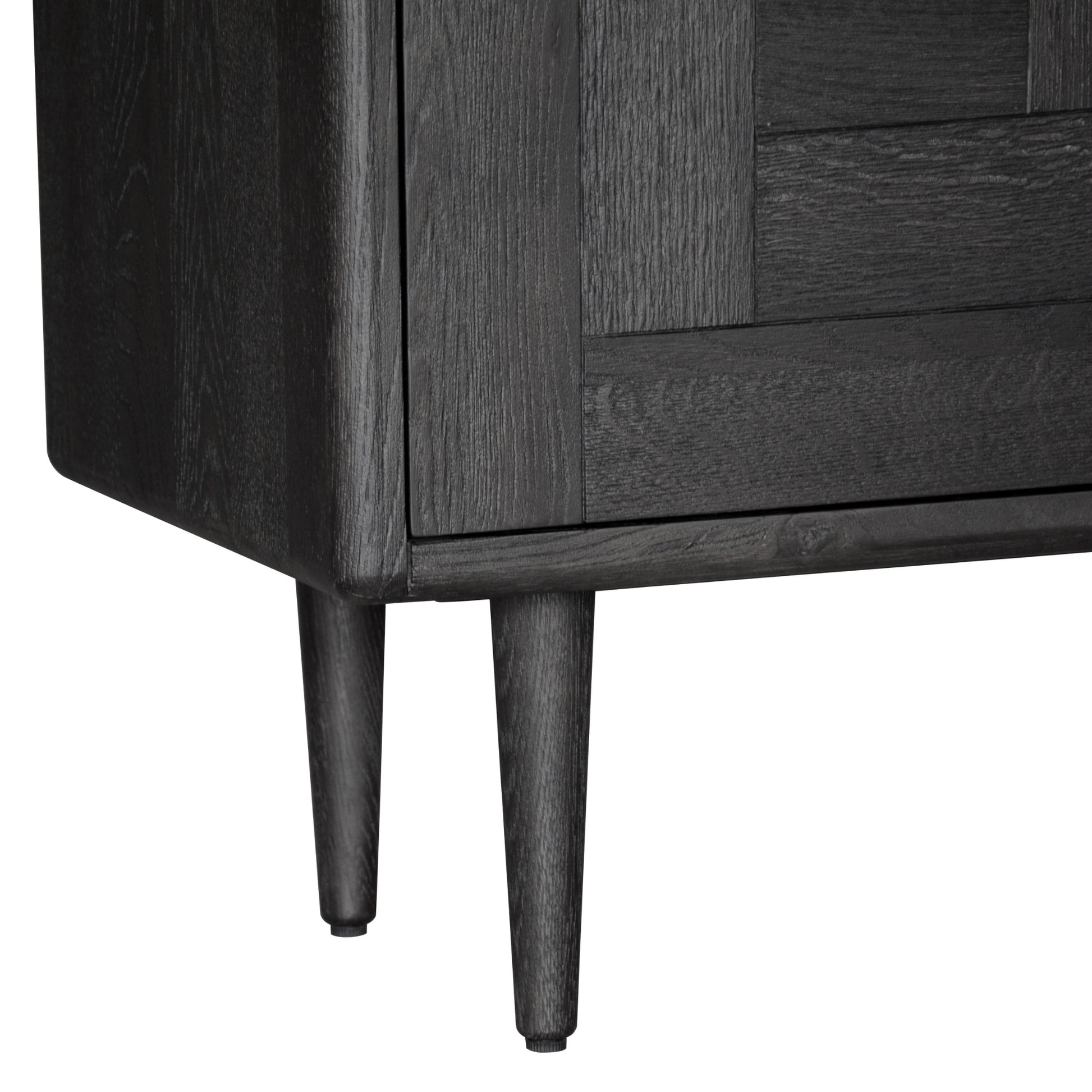 Claire Sideboard Buffet Table 160cm 3 Door Solid Oak Timber Wood - Black - Cosy Abode