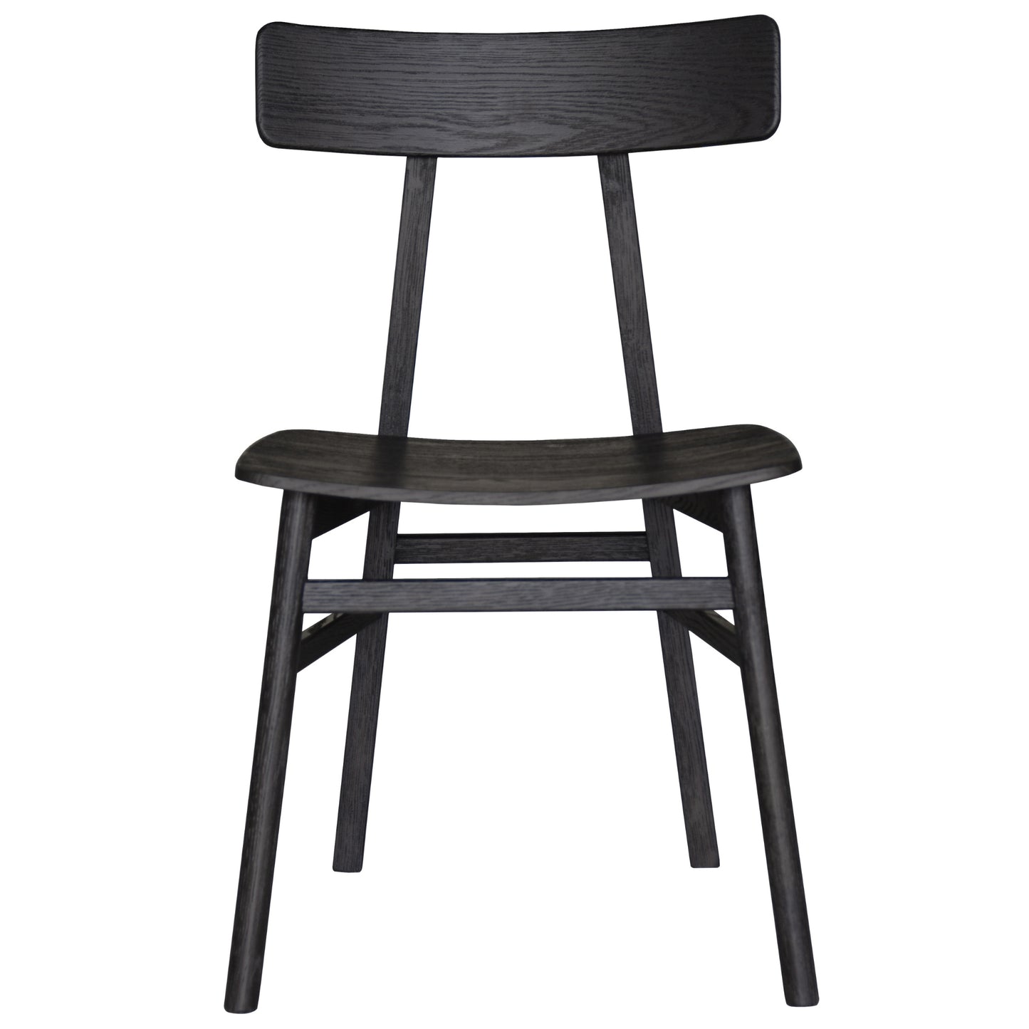 Claire Dining Chair Set of 2 Solid Oak Wood Timber Seat Furniture - Black - Cosy Abode