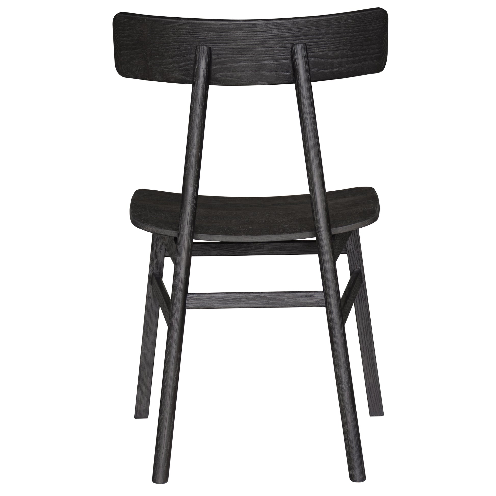 Claire Dining Chair Set of 2 Solid Oak Wood Timber Seat Furniture - Black - Cosy Abode