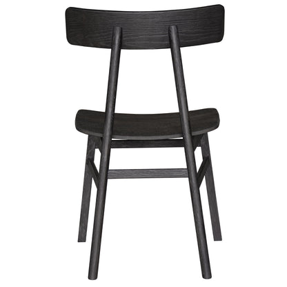Claire Dining Chair Set of 2 Solid Oak Wood Timber Seat Furniture - Black - Cosy Abode