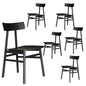 Claire Dining Chair Set of 6 Solid Oak Wood Timber Seat Furniture - Black - Cosy Abode
