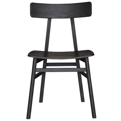 Claire Dining Chair Set of 6 Solid Oak Wood Timber Seat Furniture - Black - Cosy Abode