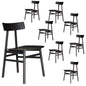 Claire Dining Chair Set of 8 Solid Oak Wood Timber Seat Furniture - Black - Cosy Abode