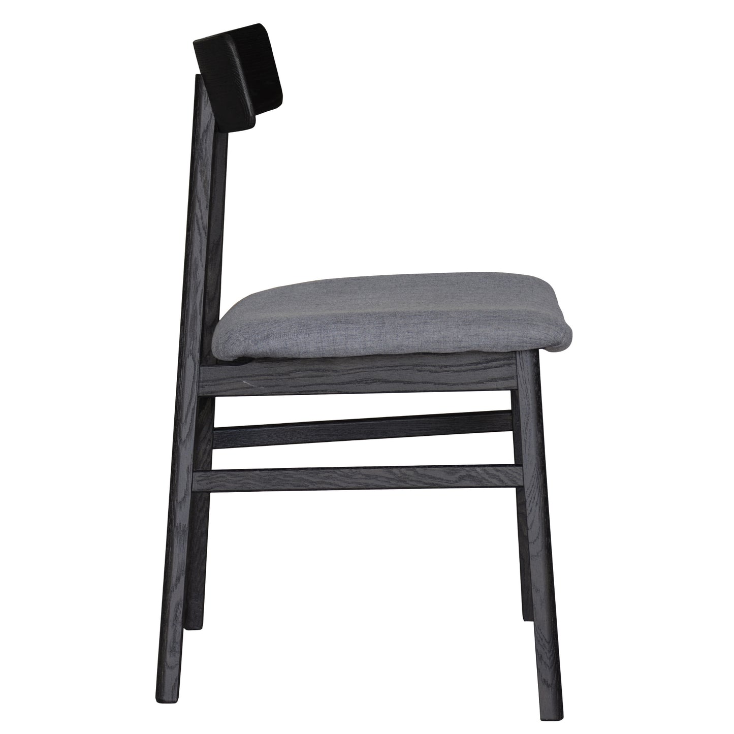 Claire Dining Chair Set of 6 Solid Oak Wood Fabric Seat Furniture - Black - Cosy Abode