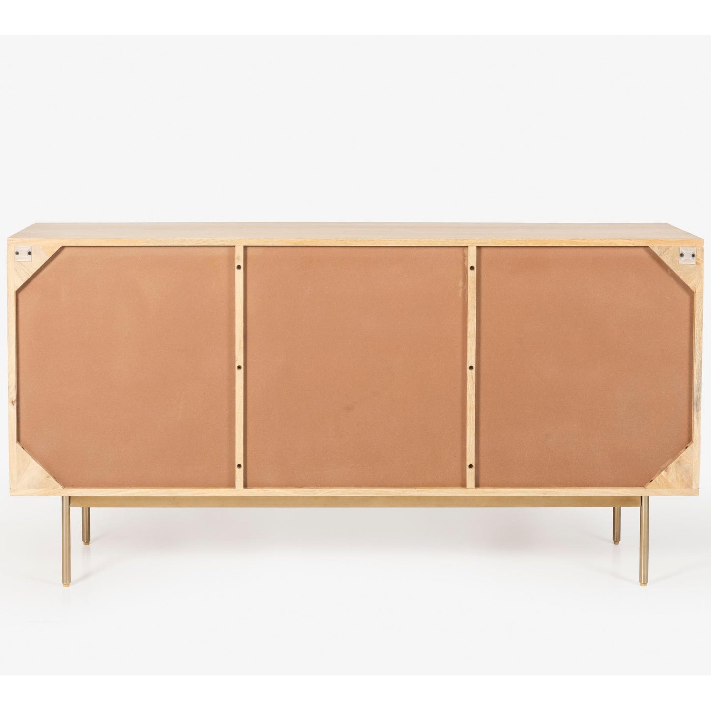 Martina Buffet Table Sideboard 145cm 3 Door Solid Mango Wood Storage Cabinet - Cosy Abode