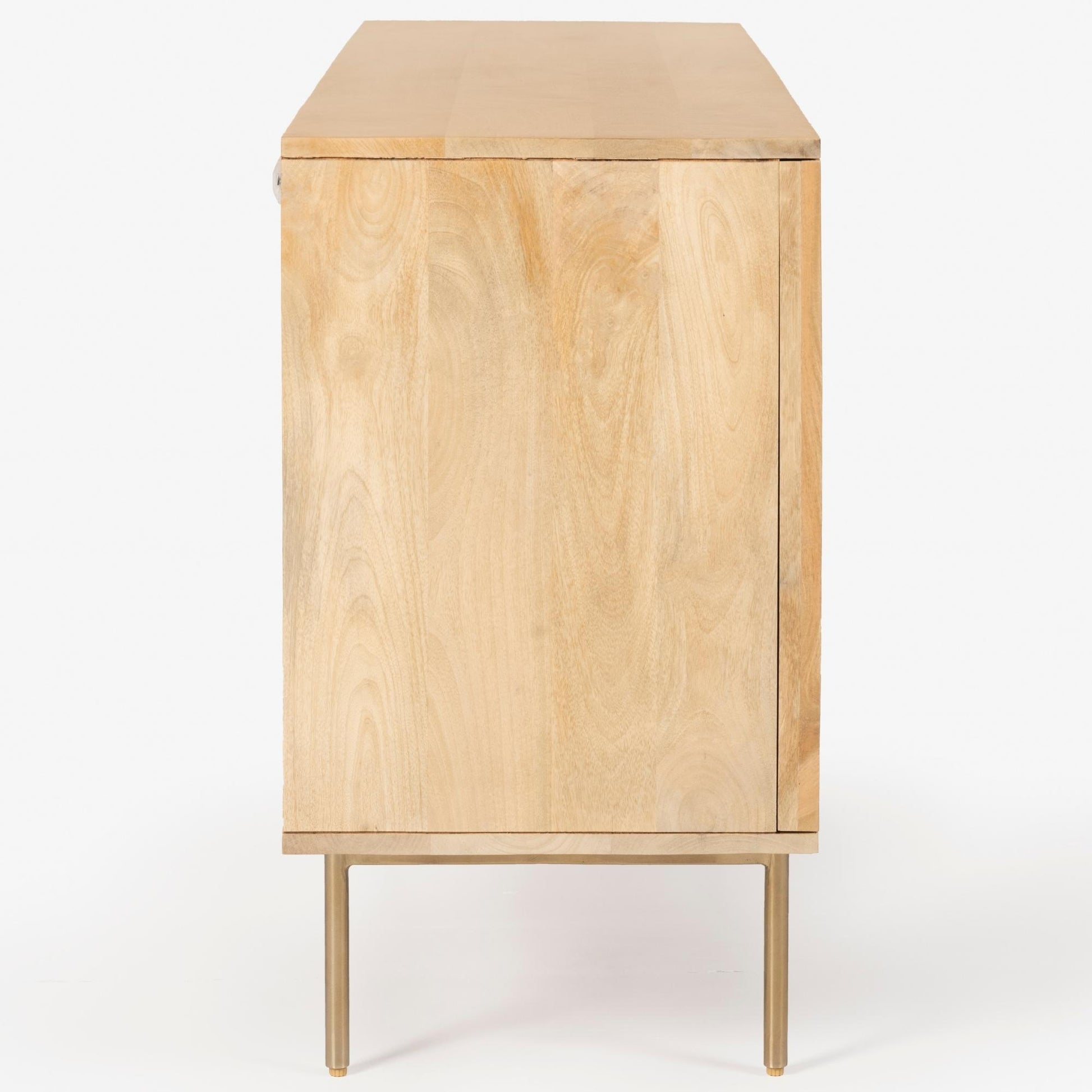 Martina Buffet Table Sideboard 145cm 3 Door Solid Mango Wood Storage Cabinet - Cosy Abode