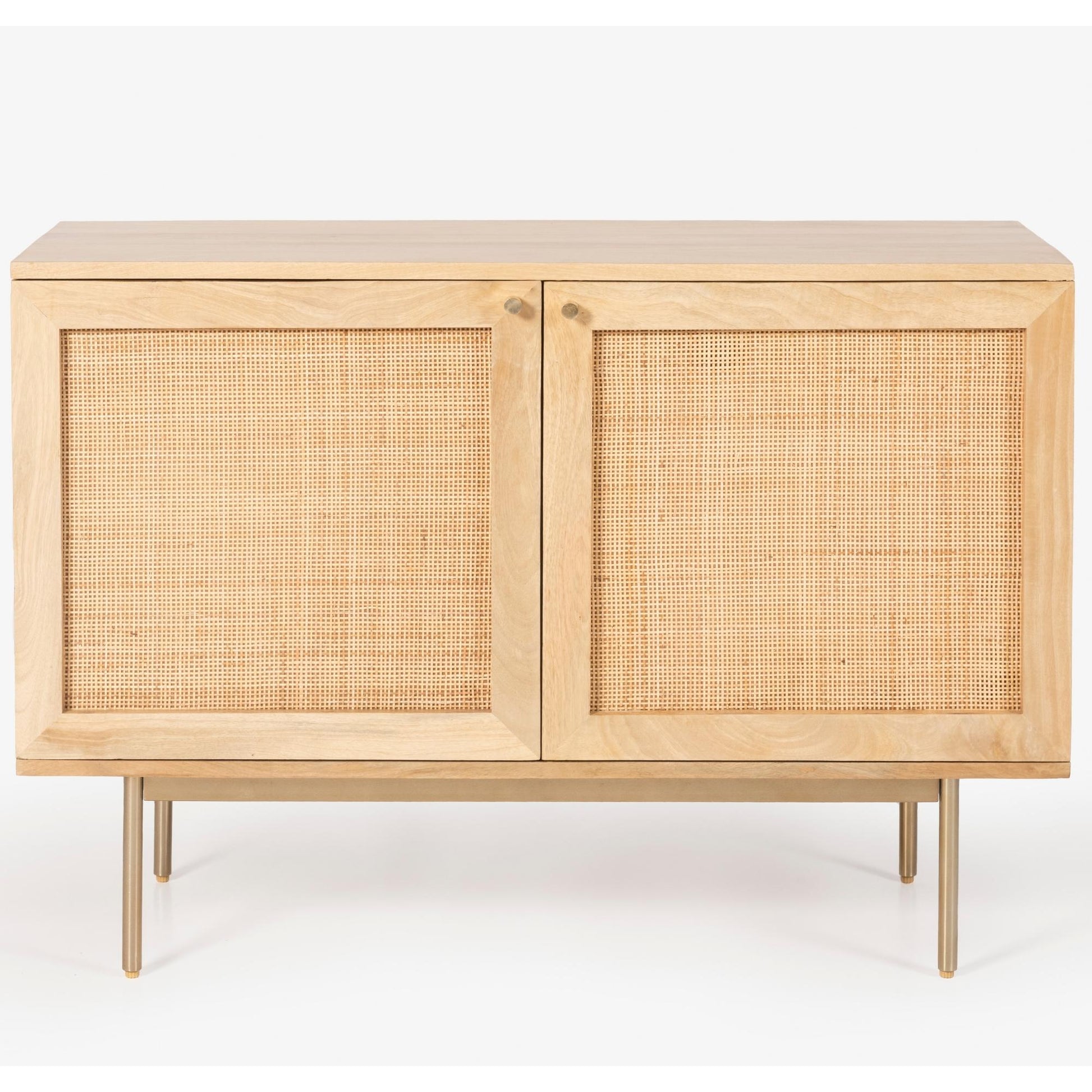 Martina Buffet Table Sideboard 100cm 2 Door Solid Mango Wood Storage Cabinet - Cosy Abode