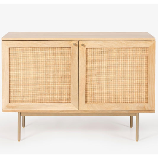 Martina Buffet Table Sideboard 100cm 2 Door Solid Mango Wood Storage Cabinet - Cosy Abode