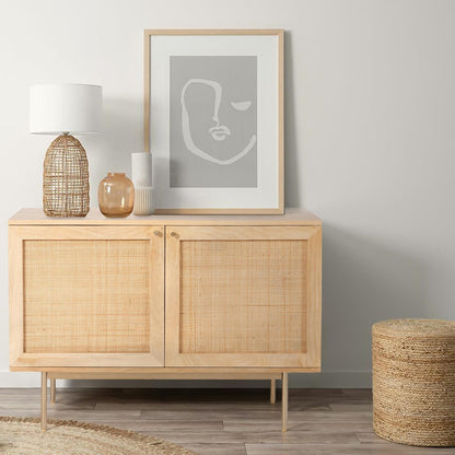 Martina Buffet Table Sideboard 100cm 2 Door Solid Mango Wood Storage Cabinet - Cosy Abode