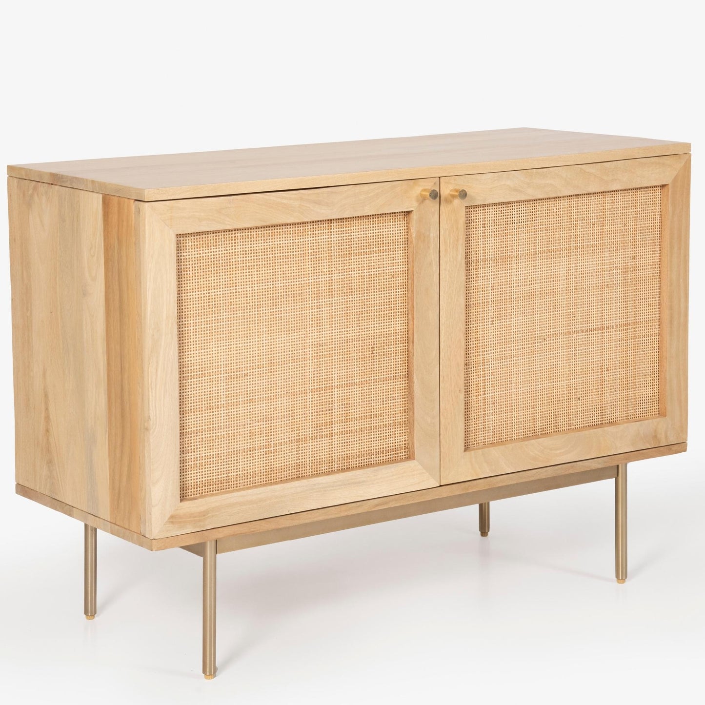 Martina Buffet Table Sideboard 100cm 2 Door Solid Mango Wood Storage Cabinet - Cosy Abode