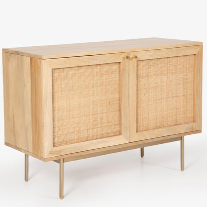 Martina Buffet Table Sideboard 100cm 2 Door Solid Mango Wood Storage Cabinet - Cosy Abode