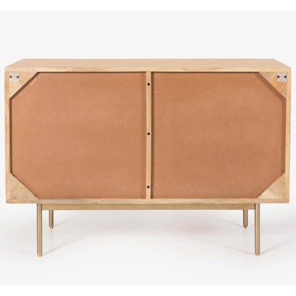 Martina Buffet Table Sideboard 100cm 2 Door Solid Mango Wood Storage Cabinet - Cosy Abode