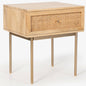 Martina Bedside Table 1 Drawer Storage Cabinet Solid Mango Wood Rattan - Cosy Abode