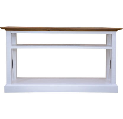 Beechworth Console Hallway Entry Table 140cm Solid Pine Wood Hampton - Grey - Cosy Abode