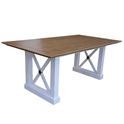 Beechworth 7pc Dining Set 200cm Table 6 Chair Pine Wood Hampton Furniture - Grey - Cosy Abode