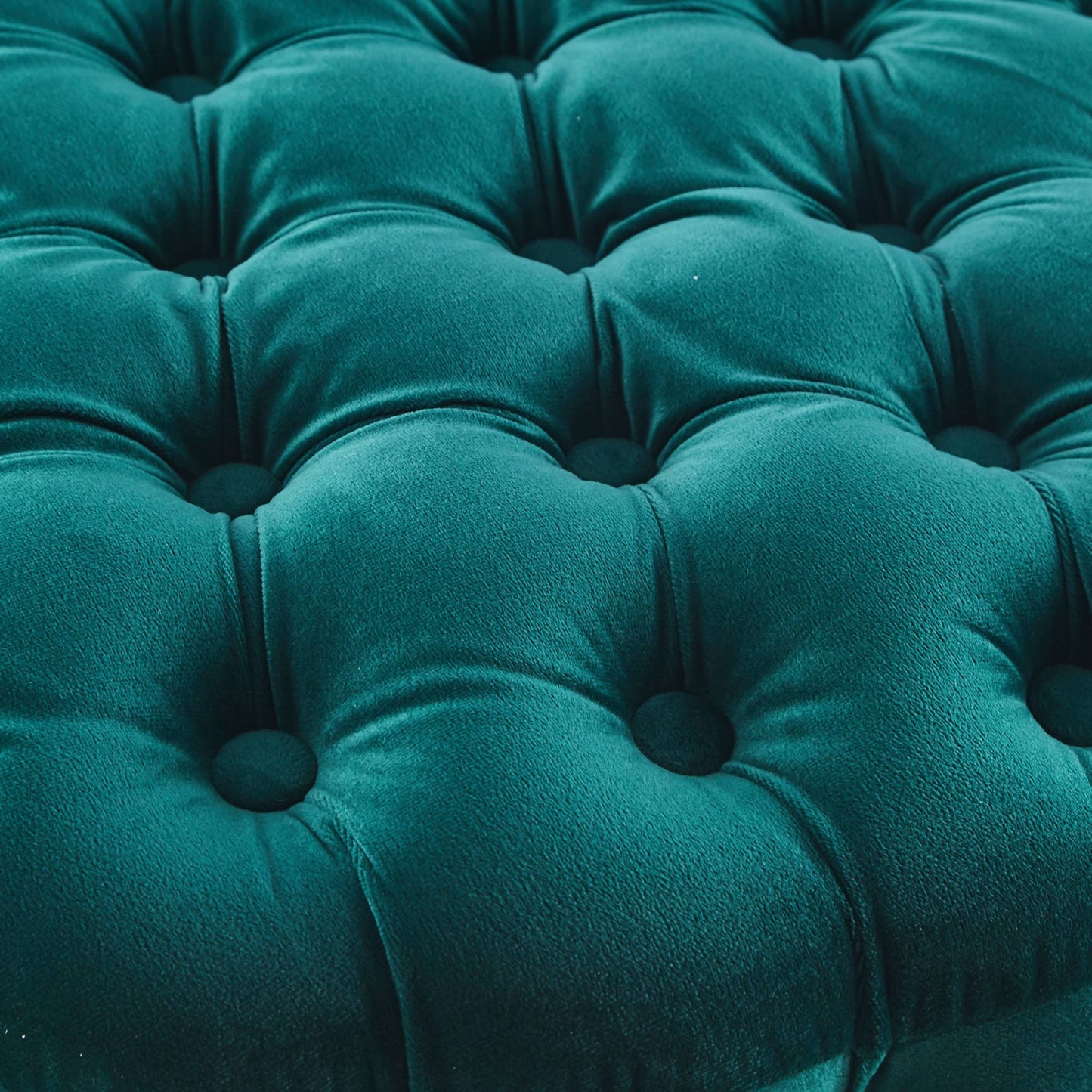 Cosmos Tufted Velvet Fabric Round Ottoman Footstools - Green - Cosy Abode