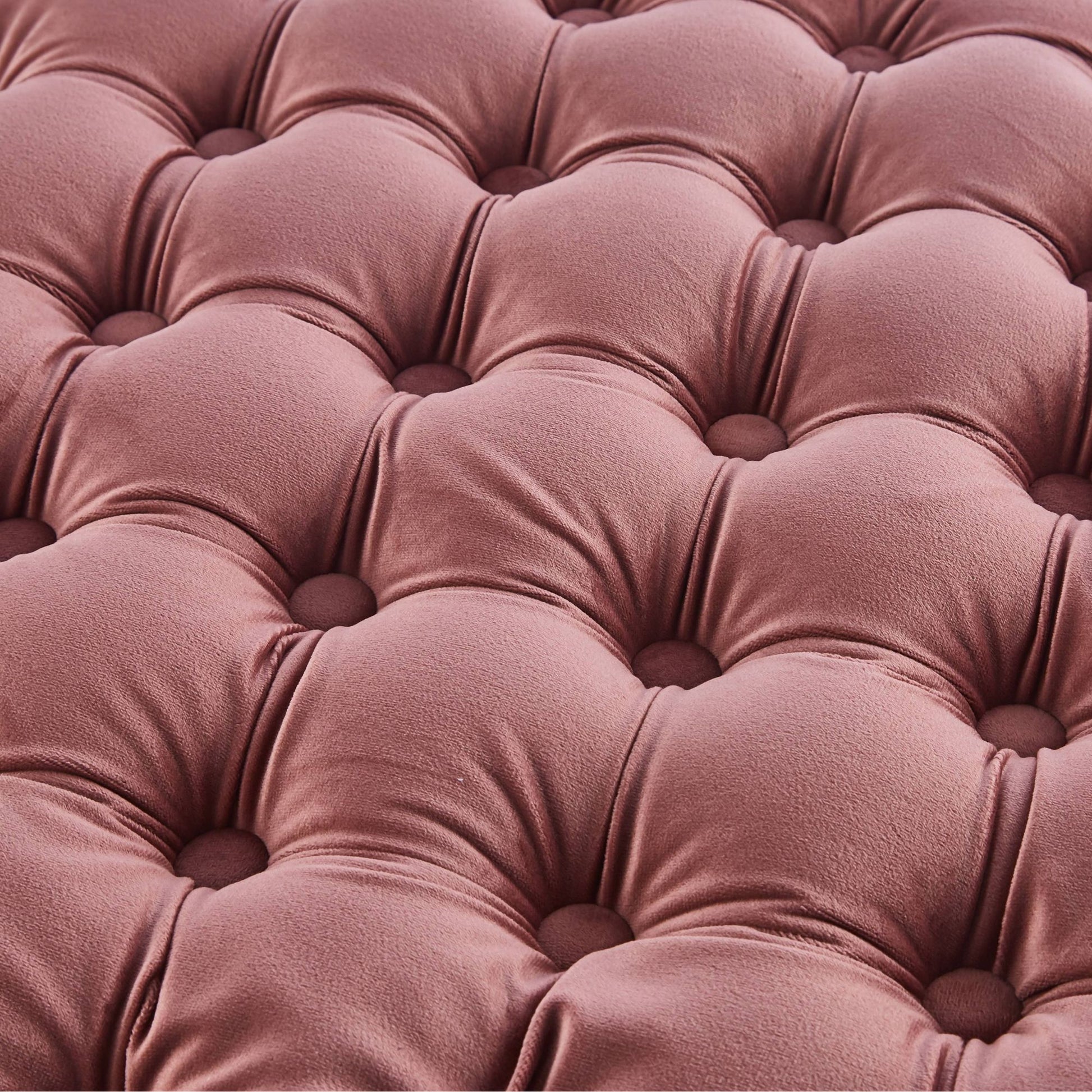 Cosmos Tufted Velvet Fabric Round Ottoman Footstools - Rose Pink - Cosy Abode