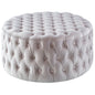 Cosmos Tufted Velvet Fabric Round Ottoman Footstools - Beige - Cosy Abode