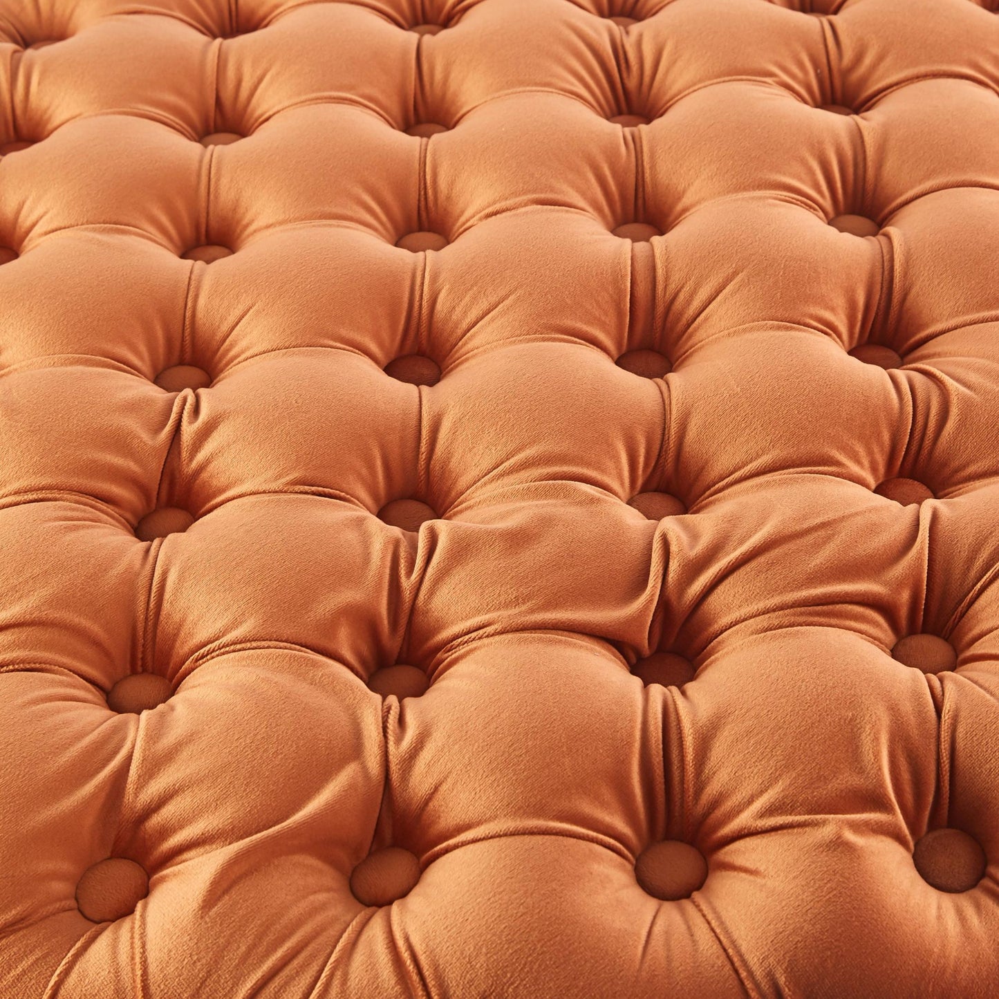 Cosmos Tufted Velvet Fabric Round Ottoman Footstools - Cinnamon - Cosy Abode
