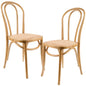 Azalea Arched Back Dining Chair Set of 2 Solid Elm Timber Wood Rattan Seat - Oak - Cosy Abode