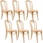 Azalea Arched Back Dining Chair Set of 6 Solid Elm Timber Wood Rattan Seat - Oak - Cosy Abode