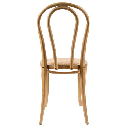 Azalea Arched Back Dining Chair Set of 6 Solid Elm Timber Wood Rattan Seat - Oak - Cosy Abode