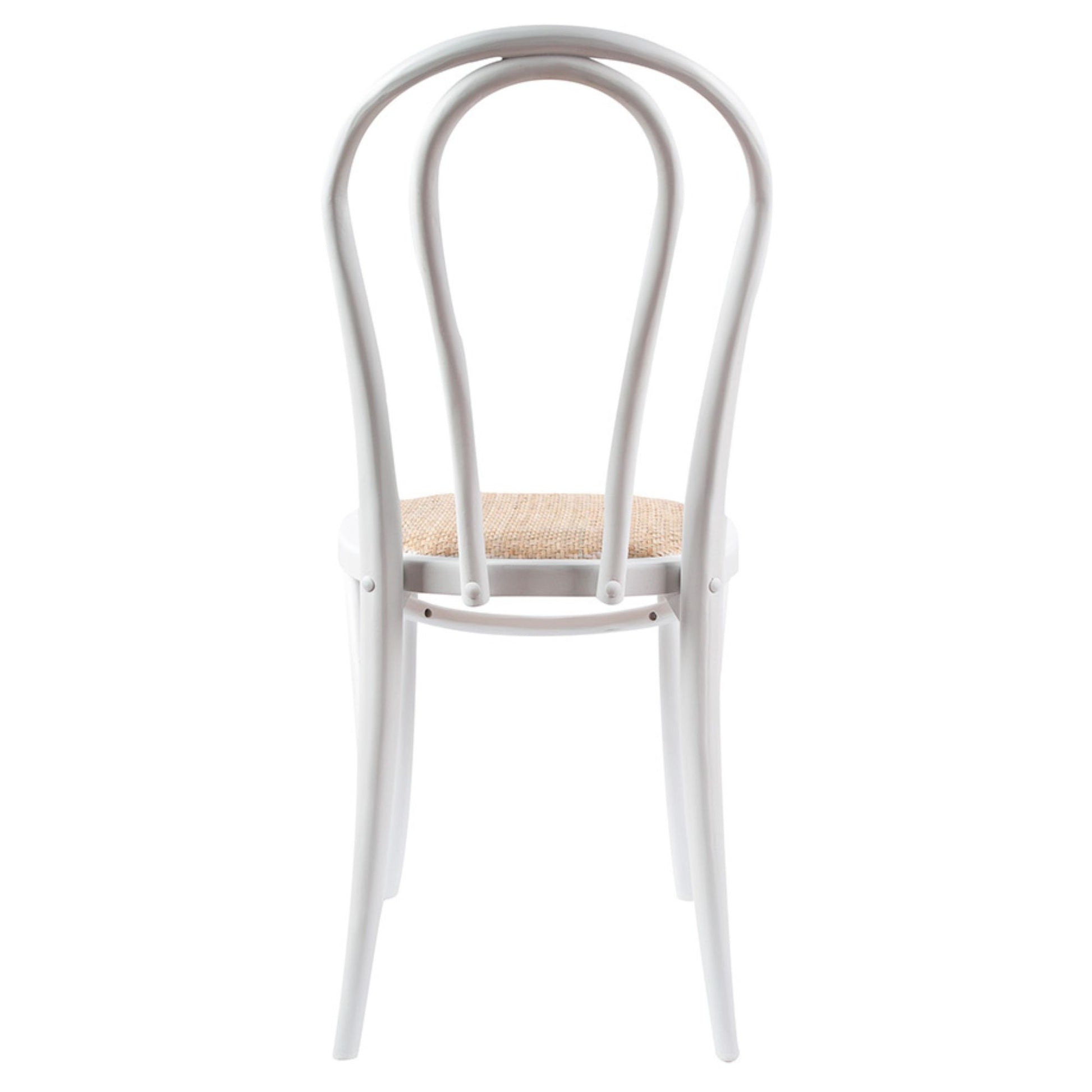Azalea Arched Back Dining Chair 2 Set Solid Elm Timber Wood Rattan Seat - White - Cosy Abode