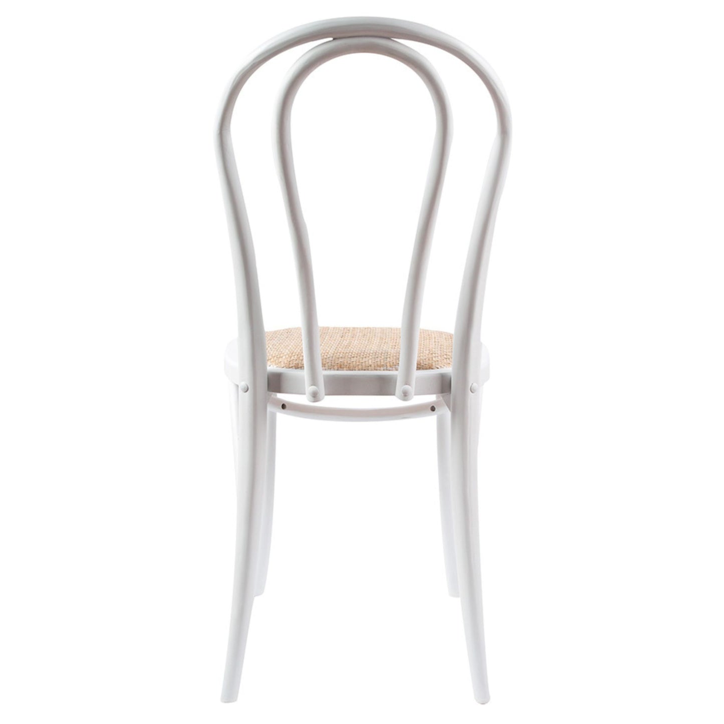 Azalea Arched Back Dining Chair 8 Set Solid Elm Timber Wood Rattan Seat - White - Cosy Abode