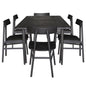 Claire 7pc Dining Set Table 180cm Solid Oak Wood Timber Seat Chair - Black - Cosy Abode