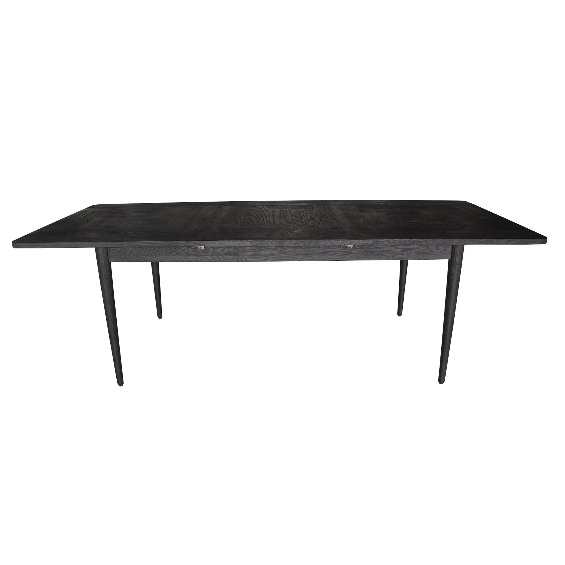 Claire 9pc Dining Set Table Extendable 170-230cm Oak Fabric Seat Chair - Black - Cosy Abode