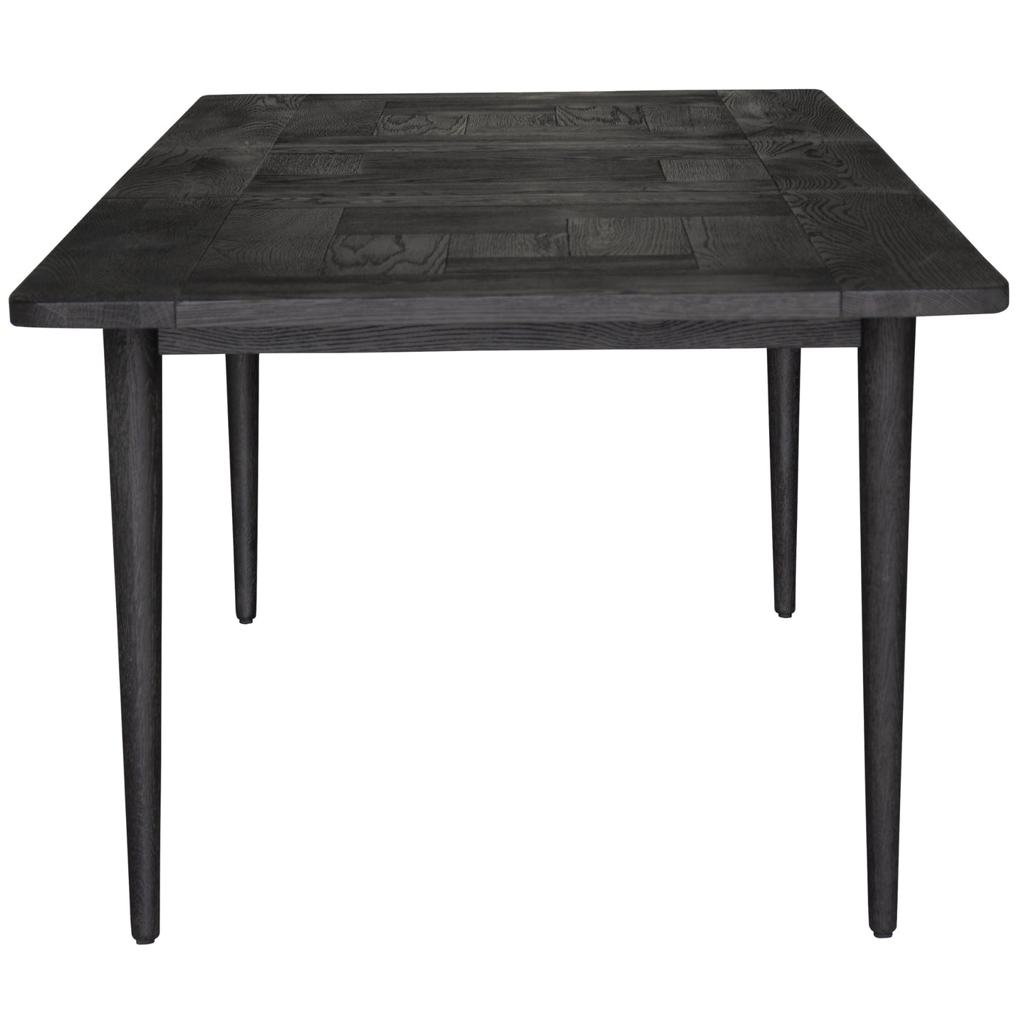 Claire 9pc Dining Set Table Extendable 170-230cm Oak Fabric Seat Chair - Black - Cosy Abode